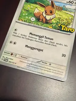 Pokemon TCG Bahasa Indonesia Language Eevee Taro PROMO 285/SV-P (DAMAGE) - Image 2