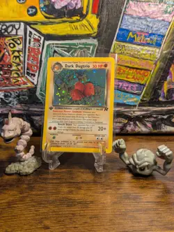 Pokemon 2000 🛏 Dark Dugtrio 6/82 Team Rocket Holo 1st Edition 🛋 Swirl 🌀 - Image 1