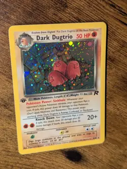 Pokemon 2000 🛏 Dark Dugtrio 6/82 Team Rocket Holo 1st Edition 🛋 Swirl 🌀 - Image 2