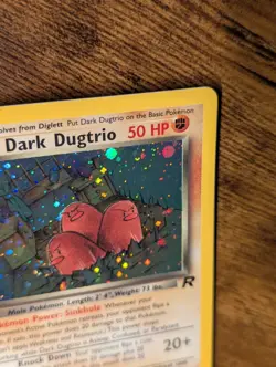 Pokemon 2000 🛏 Dark Dugtrio 6/82 Team Rocket Holo 1st Edition 🛋 Swirl 🌀 - Image 3
