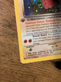 Pokemon 2000 🛏 Dark Dugtrio 6/82 Team Rocket Holo 1st Edition 🛋 Swirl 🌀 - Image 5