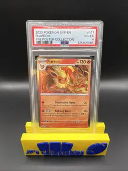 2025 Pokemon Prismatic Evolutions Flareon #167 Poster Collection BS Promo PSA 4 - Image 1