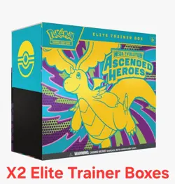 PRESALE (Lot of 2) Pokemon Ascended Heroes ETB Elite Trainer Box Factory Sealed - Image 1