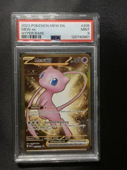 Pokemon TCG Mew EX 205/165 Scarlet & Violet 151 Hyper Rare Gold PSA 9 - Image 1