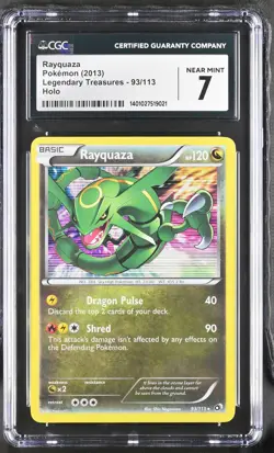 RAYQUAZA 93/113 HOLO LEGENDARY TREASURES POKEMON CGC 7 NEAR MINT - Image 1