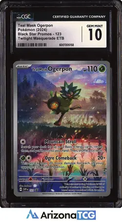 Pokemon 2024 Teal Mask Ogerpon 123 Promo Twilight Masquerade ETB GEM MINT CGC 10 - Image 1