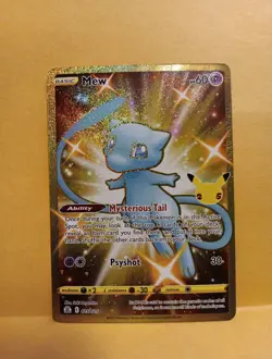 Pokemon TCG Mew 025/025 Celebrations Full Art Ultra Rare Holo NM 2021 Hp 60 Gold - Image 1