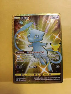 Pokemon TCG Mew 025/025 Celebrations Full Art Ultra Rare Holo NM 2021 Hp 60 Gold - Image 2
