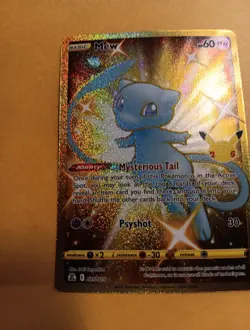 Pokemon TCG Mew 025/025 Celebrations Full Art Ultra Rare Holo NM 2021 Hp 60 Gold - Image 3