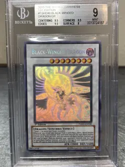 BGS 9 Black-Winged Dragon Ghost Rare 1st Ed TSHD-EN040 Yu-Gi-Oh! MINT FOIL BLEED - Image 1