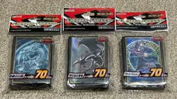 3 Set Blue Eyes W Dragon & Red Eyes B Dragon & Dark Magician Sleeve Set YuGiOh - Image 1