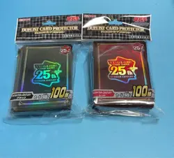Lot 2 Black & Red Yu-Gi-Oh 25th Anniv. Quarter Century Card Sleeves 100 JPN - Image 1
