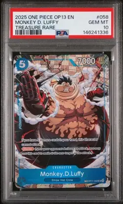 2025 ONE PIECE OP13-CARRYING ON HIS WILL TREASURE RARE MONKEY D. LUFFY PSA 10 - Image 1