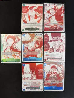 One Piece 3rd Anniversary Treasure Campaign Promo Full Set of 7 Cards ENGLISH NM - Image 1