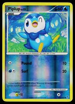 Pokemon Card - Piplup Supreme Victors 121/147 Common Reverse Holo - Image 1