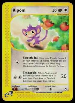 Pokemon Card - Aipom Aquapolis 67/147 Common - Image 1