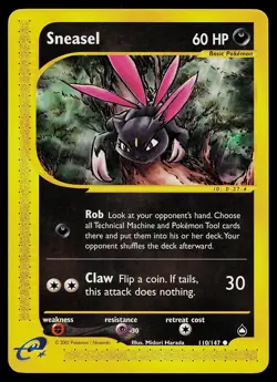 Pokemon Card - Sneasel Aquapolis 110/147 Common - Image 1