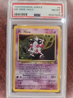 Mr. Mime Jungle Holo Pokemon Card WOTC NM Mint PSA 8 - Image 1