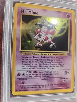 Mr. Mime Jungle Holo Pokemon Card WOTC NM Mint PSA 8 - Image 2