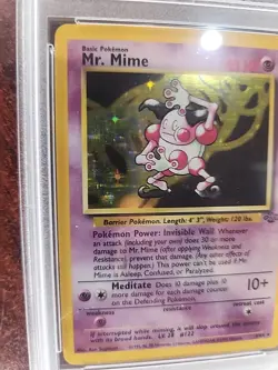 Mr. Mime Jungle Holo Pokemon Card WOTC NM Mint PSA 8 - Image 3