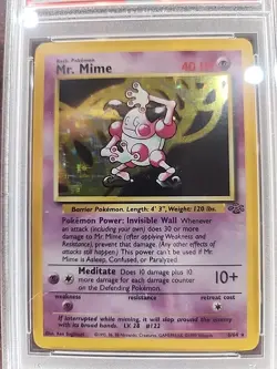 Mr. Mime Jungle Holo Pokemon Card WOTC NM Mint PSA 8 - Image 5