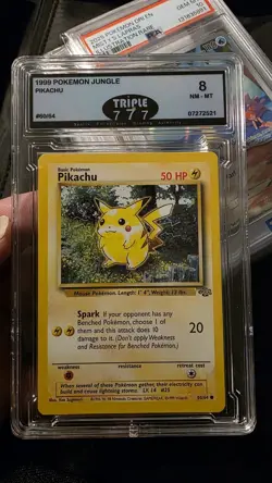 Pokemon Pikachu TCG Jungle Card 60/64 (Triple7cards) Graded NM-MT 8 - Image 1