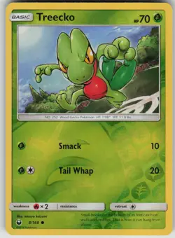 Pokemon TCG Treecko (8) Common Reverse Holo SM - Celestial Storm 8/168 - Image 1