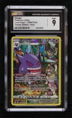 Full Art - Gengar Pokemon Sword & Shield Lost Origin Trainer Gallery CGC 9 Mint - Image 1