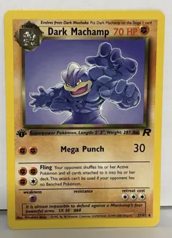 Pokemon Dark Machamp Team Rocket 1st Edition Rare 10/82 2000 70 HP - Image 1