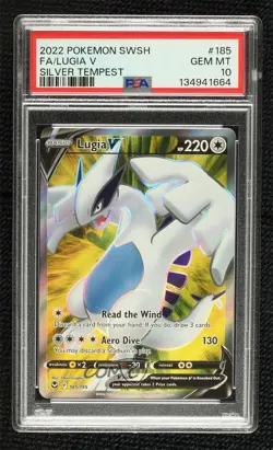 Lugia V Ultra Rare Pokemon Sword & Shield Silver Tempest PSA 10 GEM MT - Image 1