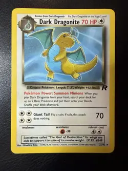 2000 Pokemon - Dark Dragonite #22/82 - Team Rocket Unlimited - Rare - LP - Image 1