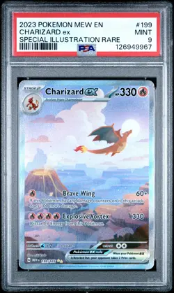 2023 POKEMON MEW EN-151 SPECIAL ILLUSTRATION RARE #199 CHARIZARD EX PSA 9 - Image 1
