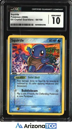 Pokemon 2006 Squirtle 64/100 EX Crystal Guardians GEM MINT CGC 10 - Image 1