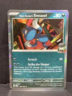 Team Rocket's Sneasel Pokemon SV10 Destined Rivals Holo Reverse Rare 128/182 TCG - Image 1
