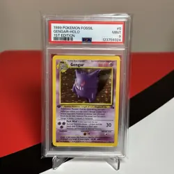 1999 Pokemon Fossil 1st Edition #5 Gengar Holo PSA 9 MINT ~ NEW CERT - Image 1