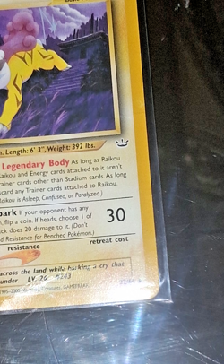 🔥1999 Pokemon TCG WOTC Raikou 22/64 Neo Revelation Regular Vintage - Image 3