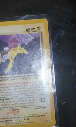 🔥1999 Pokemon TCG WOTC Raikou 22/64 Neo Revelation Regular Vintage - Image 4