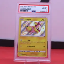 2021 Pokemon TCG SWSH Shining Fates Shiny Vault SV039 Yamper PSA 8 - Image 1