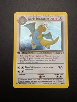 Pokemon TCG Team Rocket Dark Dragonite 5/82 Holo 1st Edition SWIRL VLP - WOTC - Image 1