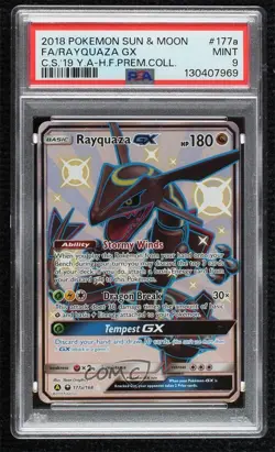 Rayquaza GX Pokemon Sun & Moon Celestial Storm PSA 9 MINT - Image 1