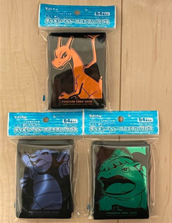3 Set Charizard & Venusaur & Blastoise Premium sleeves 64pcs Pokemon Japanese - Image 1