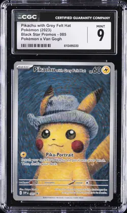 2023 POKEMON BLACK STAR PROMOS #085 PIKACHU WITH THE GREY FELT HAT CGC 9 - Image 1