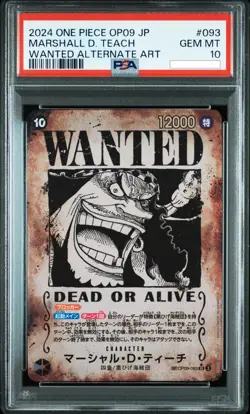 WANTED Alt Art Marshall D. Teach One Piece 2024 Japanese SP OP09-093 SR PSA 10 - Image 1