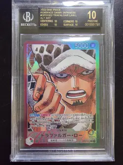 BGS 10 Black Label Trafalgar Law Alternate Art OP01-002 Rare JPN One Piece - Image 1