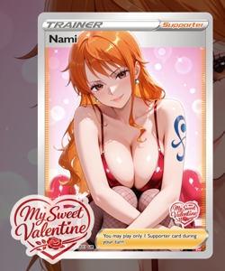 Nami One Piece Custom TCG Full Art Waifu | My Sweet Valentine 028/031 - Image 1