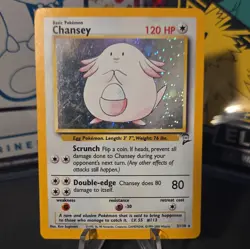 Chansey 003/130 Base Set 2 Holo Rare Vintage Pokemon Card LP - Image 1