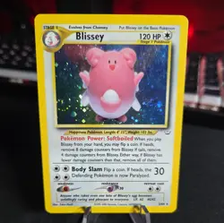 Pokemon TCG Blissey Neo Revelation Holo Rare Card 2/64 LP SWIRL - Image 1