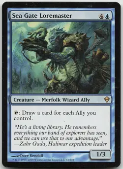 Sea Gate Loremaster Rare Zendikar LP MTG - Image 1