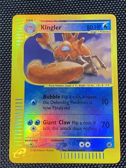 Kingler Reverse Holo 15/165 Expedition Pokemon Card WOTC 2002 LP+ - Image 1