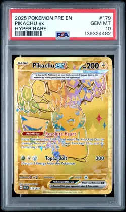 PSA 10 Pikachu ex 179 - Prismatic Evolutions Hyper Rare Pokemon Card Pokemon TCG - Image 1
